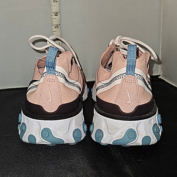 Nike React Element 55 Coral Stardust BQ2728-602 Ladies Running Shoes Size 11 - Picture 3 of 5